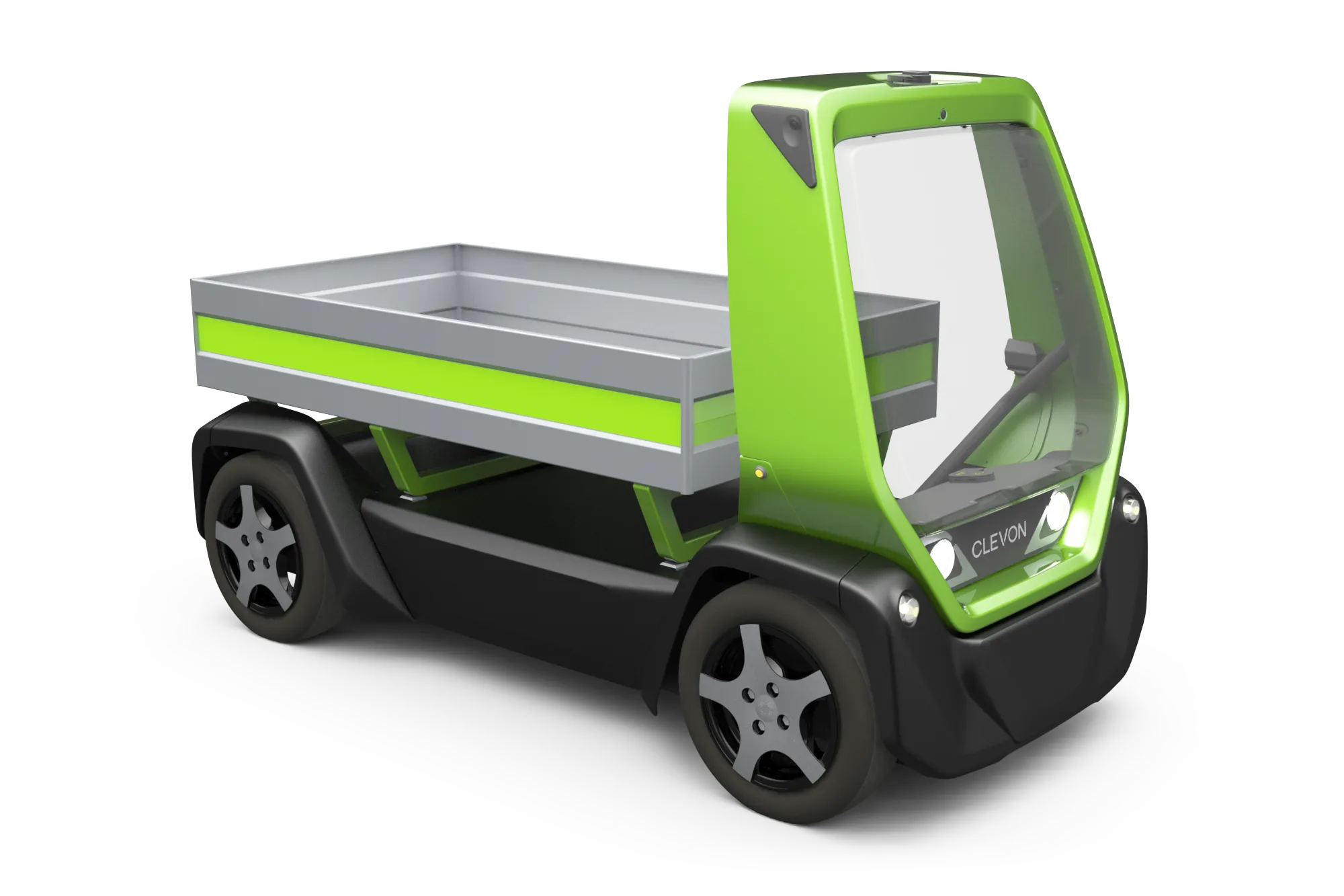 CLEVON 1 autonomous platform vehicle with flat bed