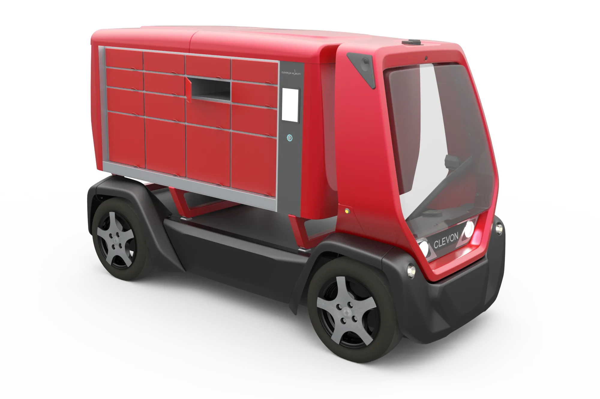 CLEVON 1 autonomous platform vehicle with parcel locker