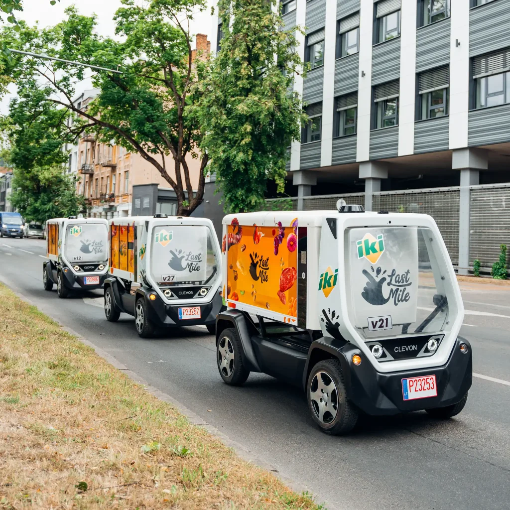 Fleet of autonomous delivery robots in Vilnius Lithuania