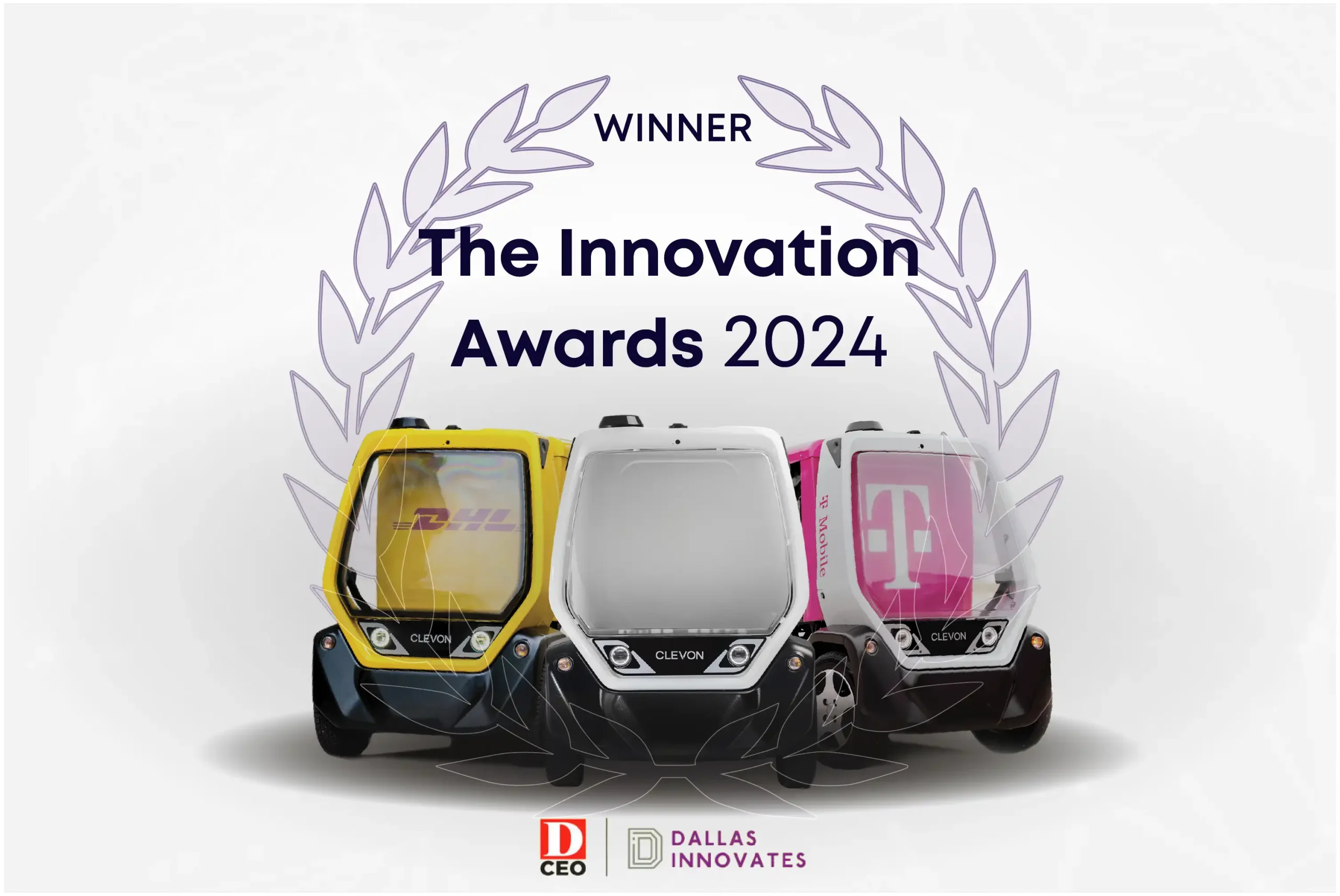 Clevon delivery robots Dallas Innovation Awards 2024