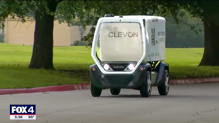 Clevon's autonomous delivery robot in Arlington